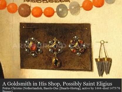 15th Century Dutch Replica Brooch - Pearls and ruby-red glass