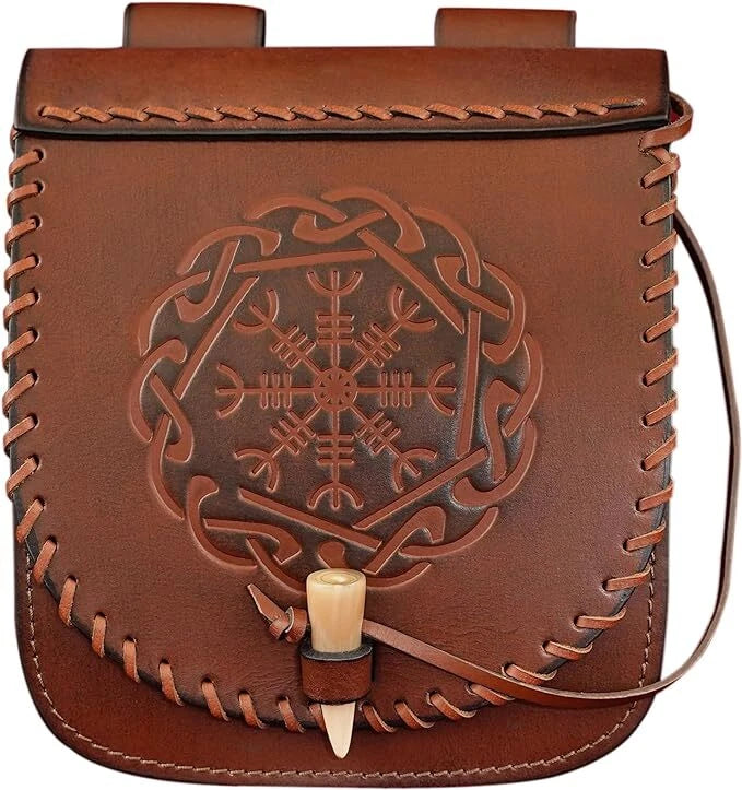 Modern Viking Medieval Leather Purse for Practical Use