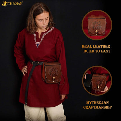 Modern Viking Medieval Leather Purse for Practical Use