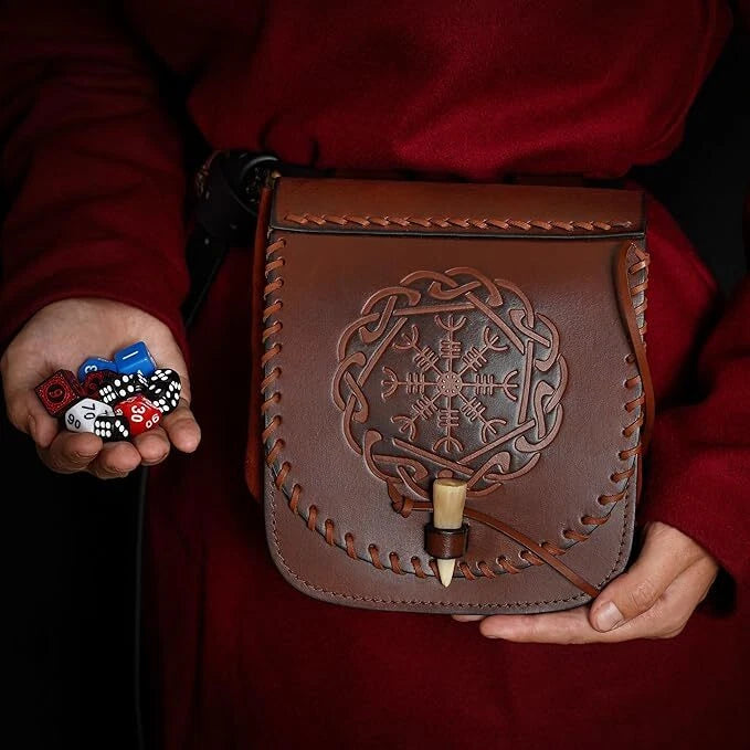Modern Viking Medieval Leather Purse for Practical Use
