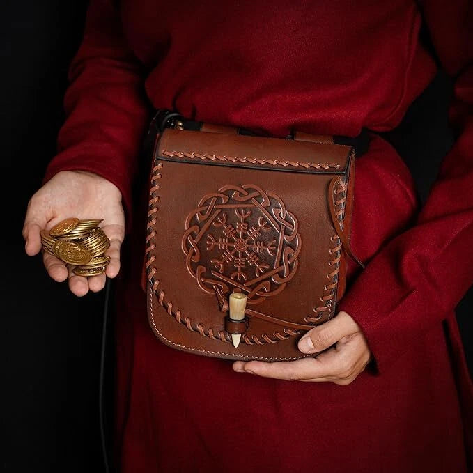 Modern Viking Medieval Leather Purse for Practical Use