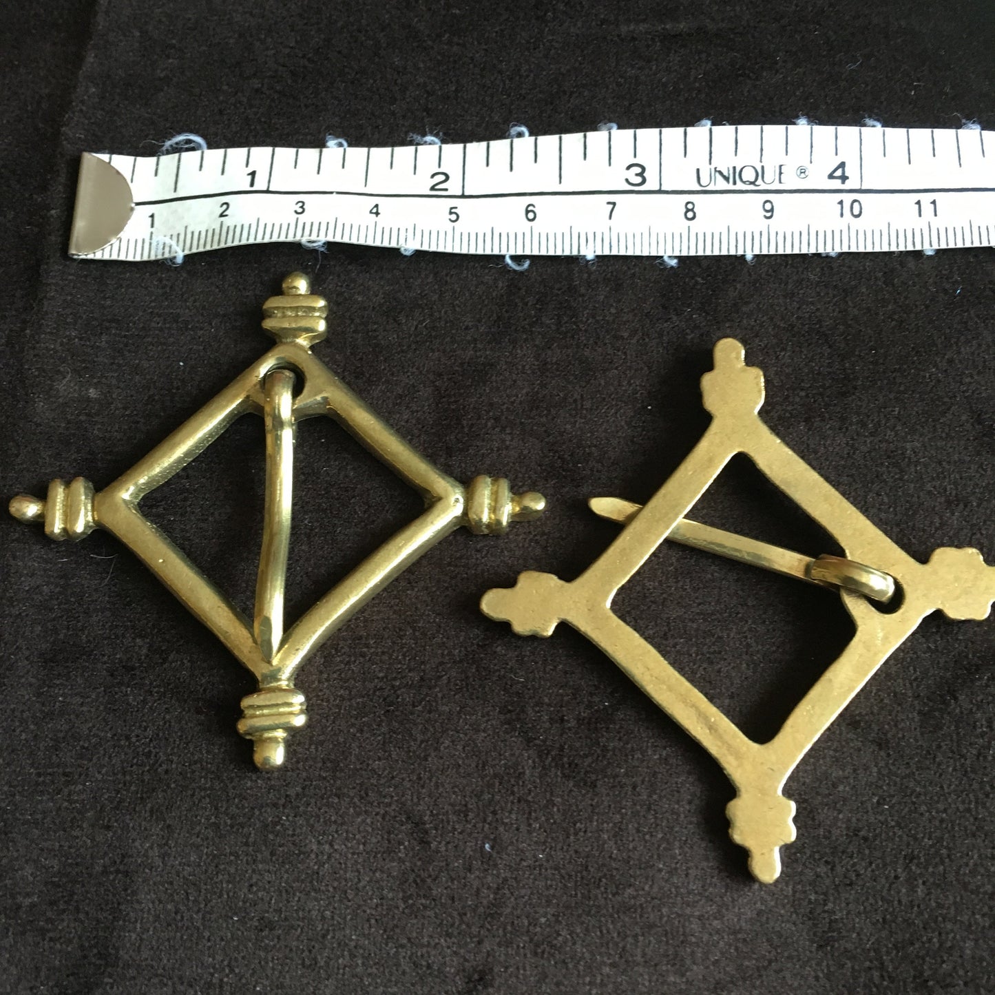 Medieval Lozenge Brooch - with decorative terminals