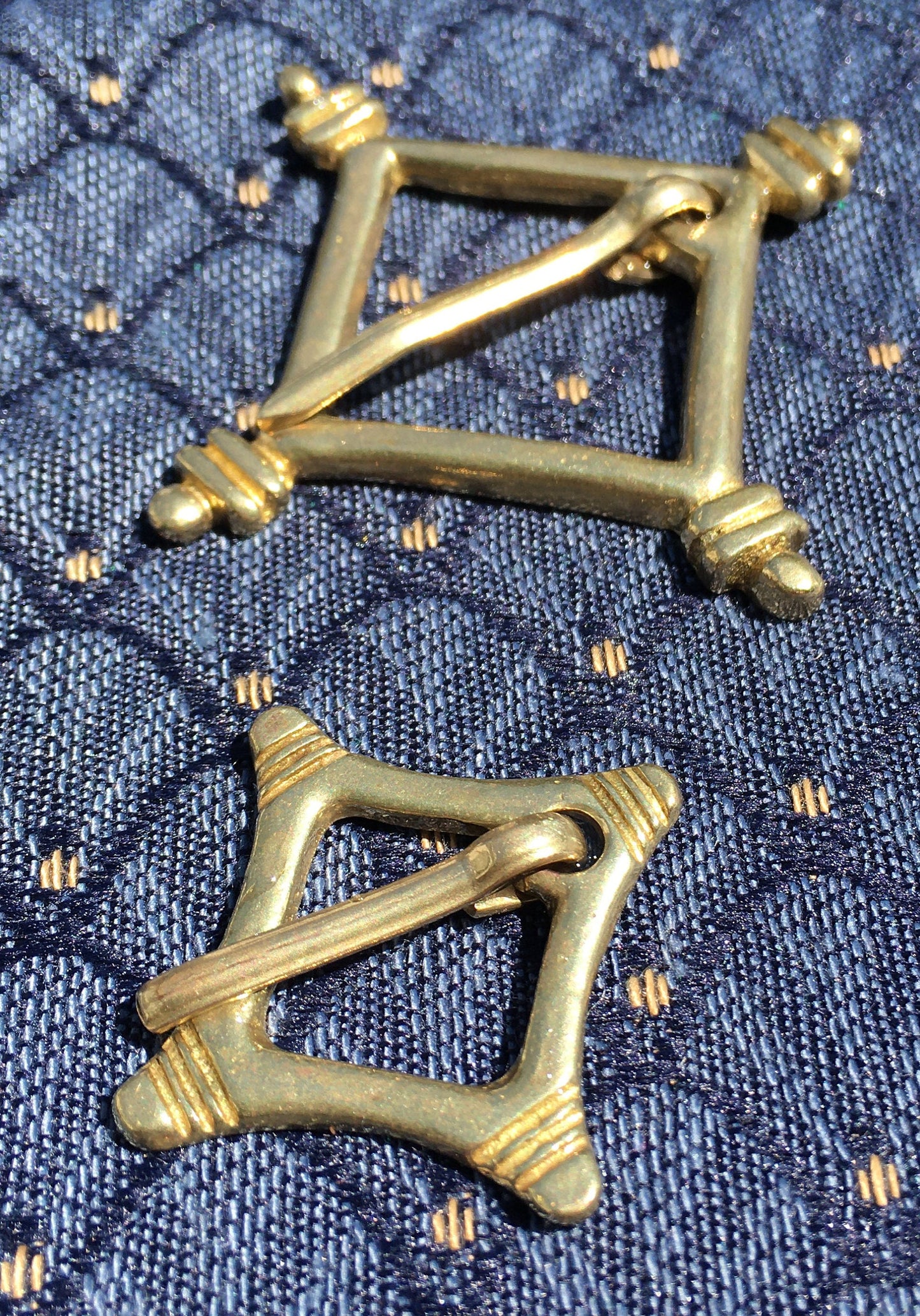 Medieval Lozenge Brooch - with decorative terminals