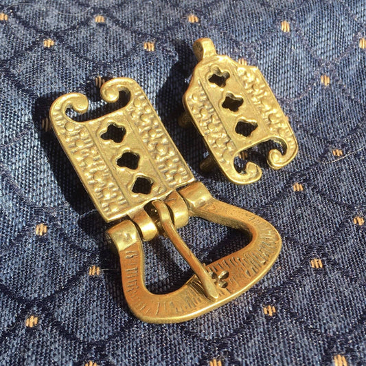 Medieval Buckle set, buckle and chape, belt buckle for woman