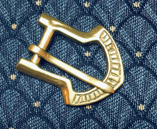 Brass Spade Shaped Medieval Buckle