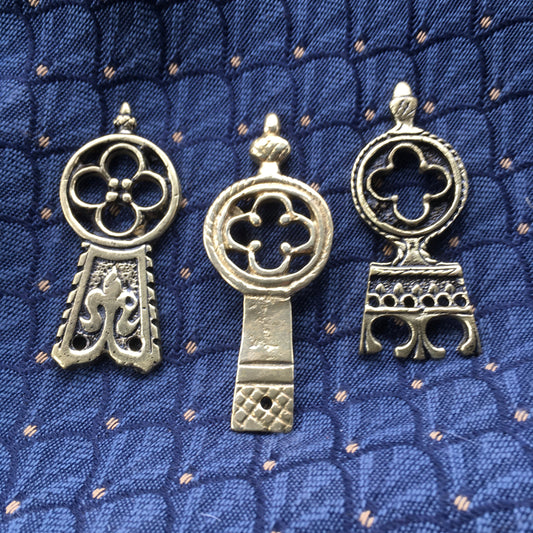 Medieval Strap Ends - with Acorns and Quatrefoil