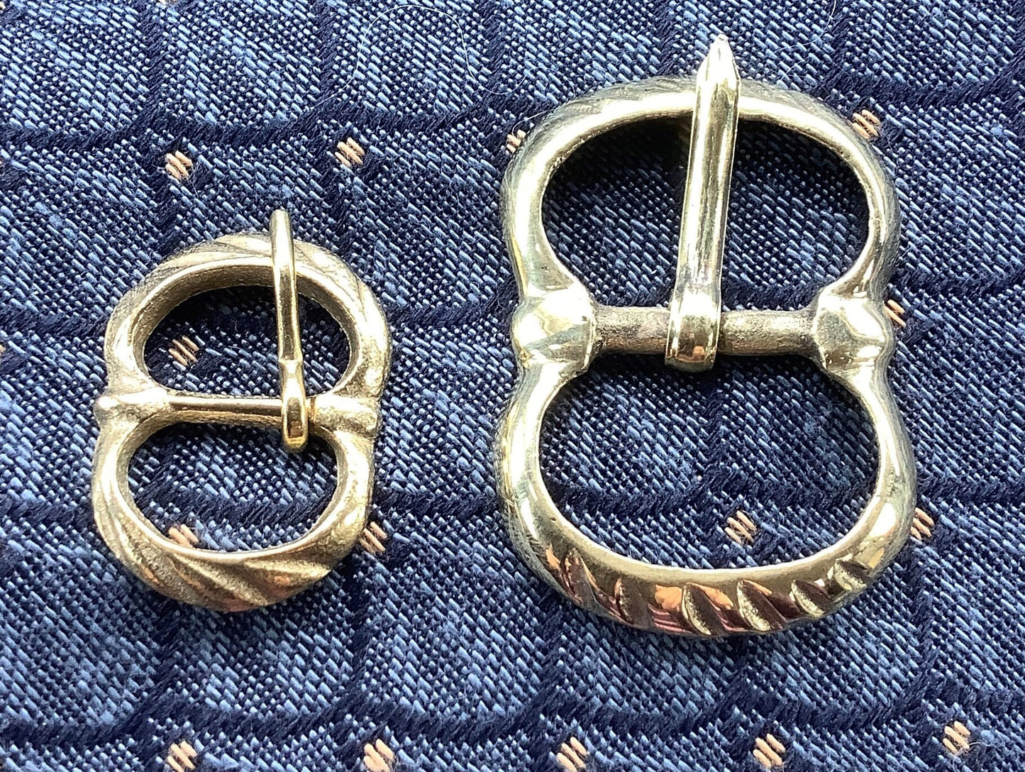 Small Brass Medieval Double Buckle - (set of 2)