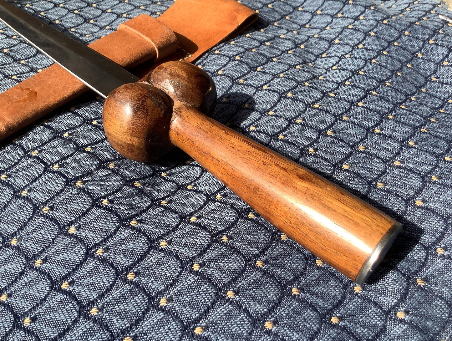 Medieval Bollocks Dagger with custom leather sheath