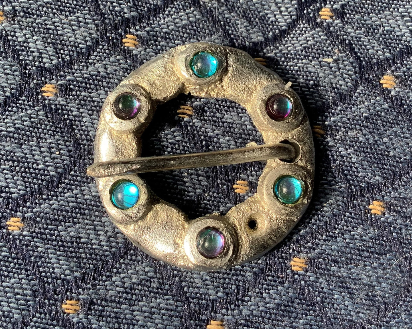 Round Medieval Silver Brooch