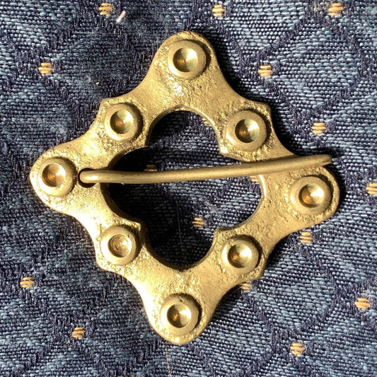 Brass Square Medieval Brooch
