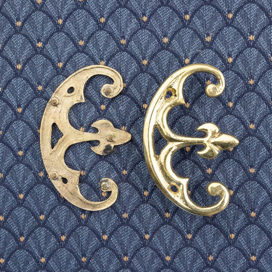 Kidney Purse Fittings in Silver and Gold (pair)