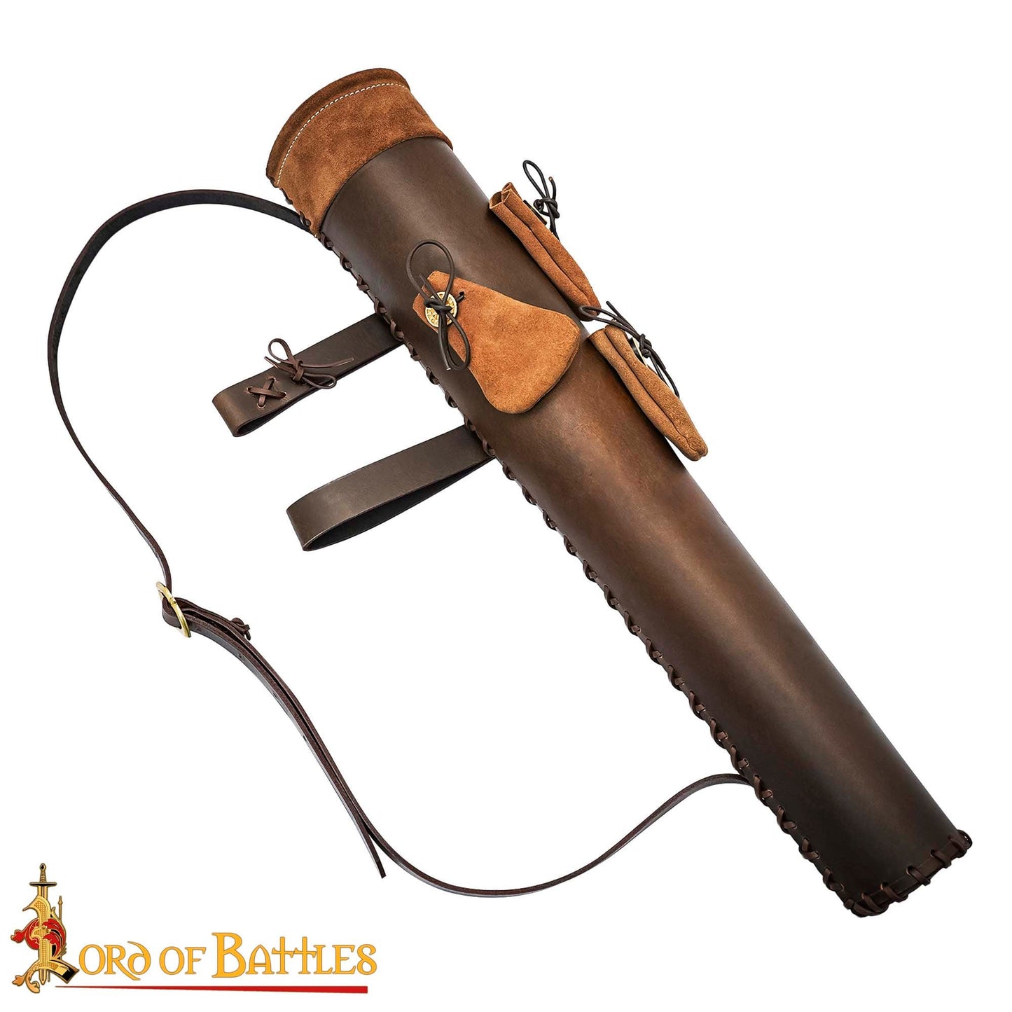 Leather Quiver with 3 Pouches