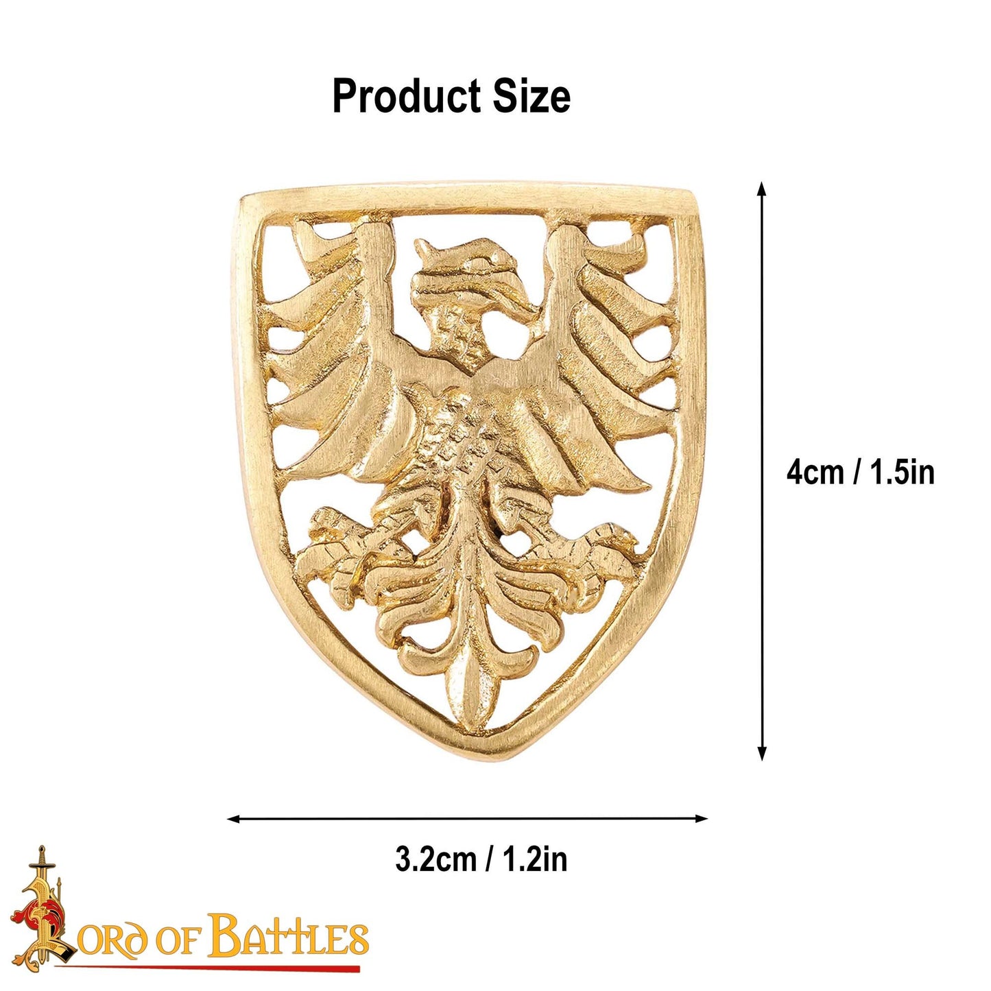 Medieval Eagle Belt Mounts (set of 2) - Premium Cast Brass