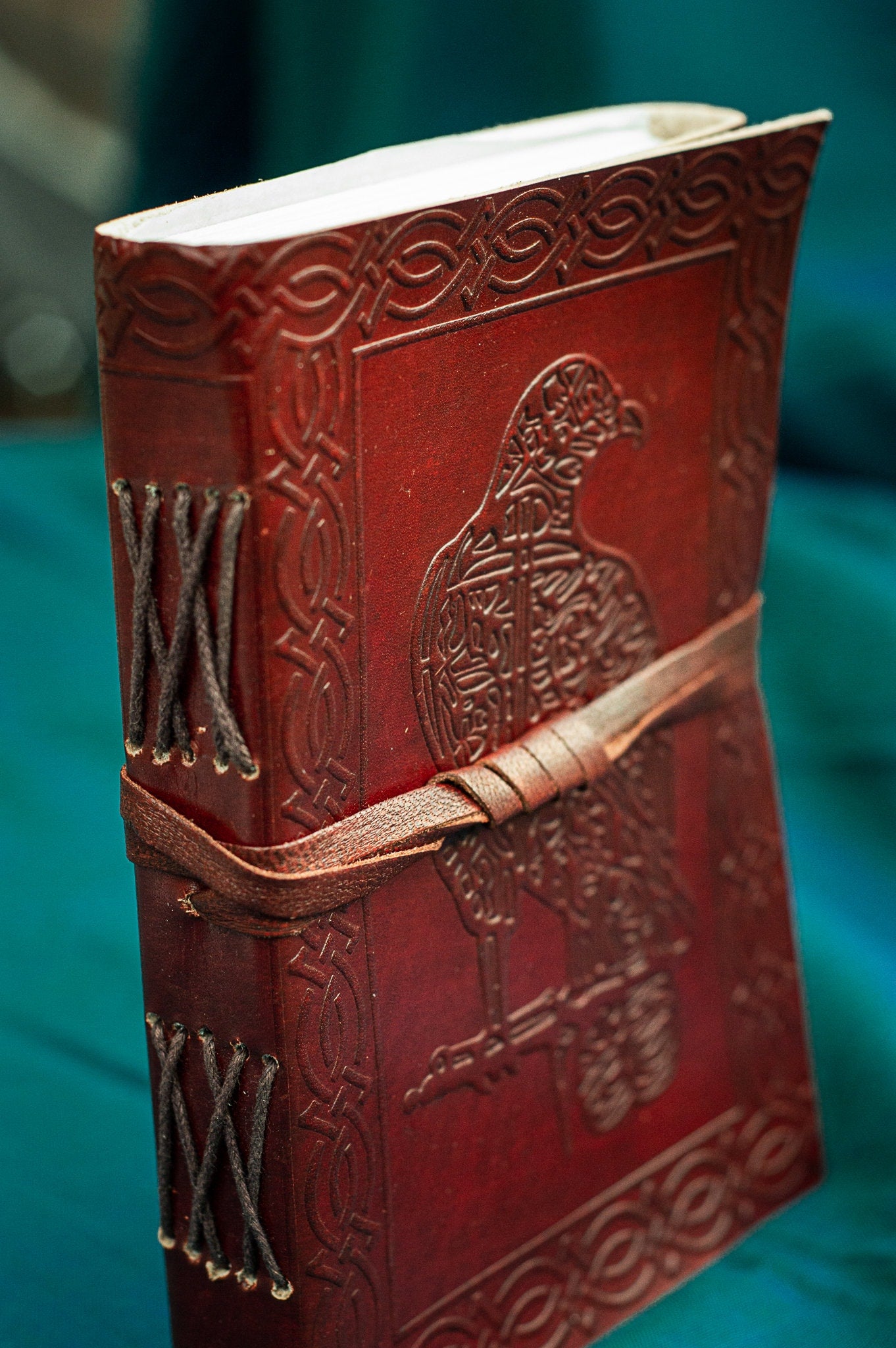 Raven Journal in Burgundy Leather