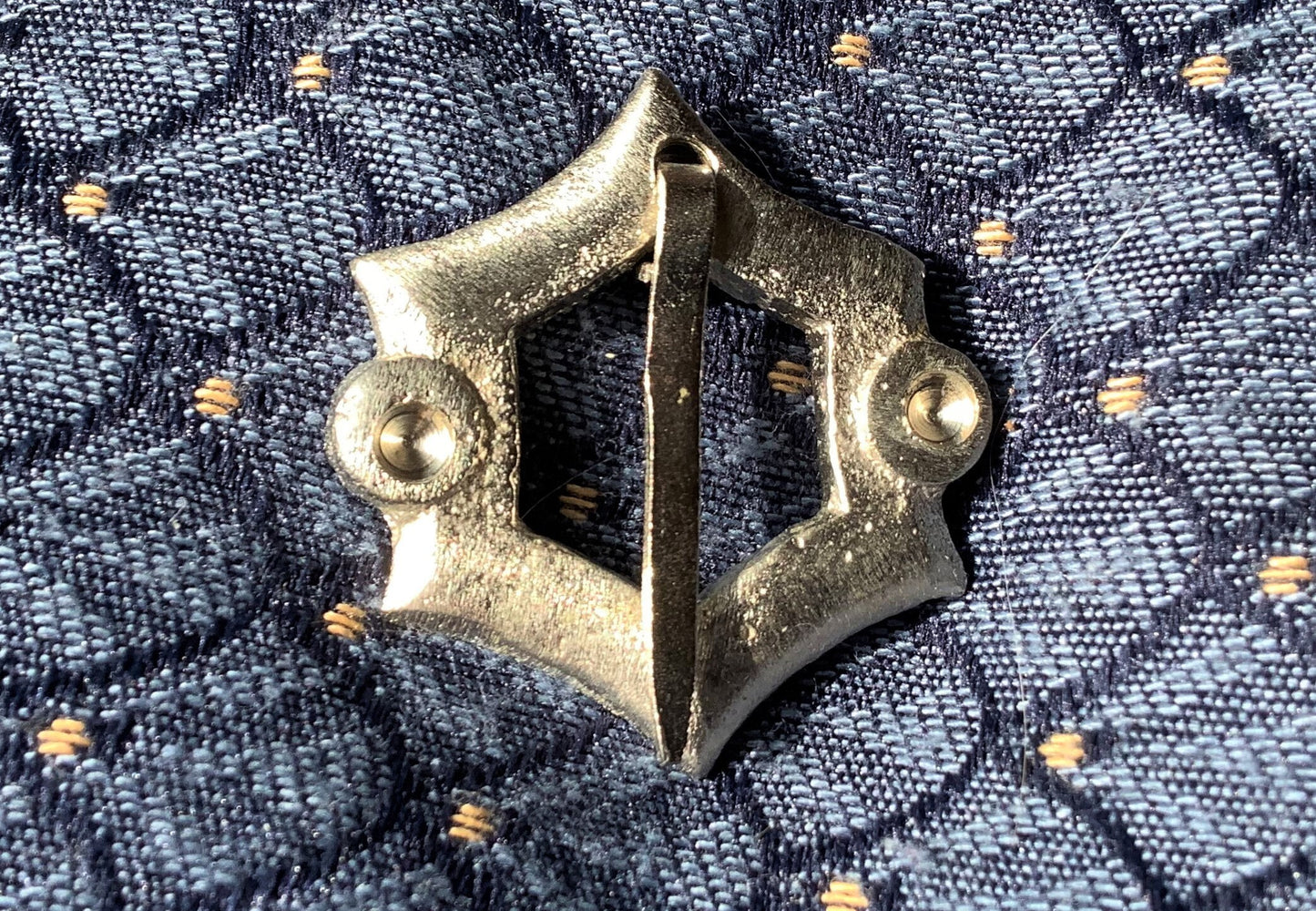 Silver-tone Sexfoil Medieval Brooch