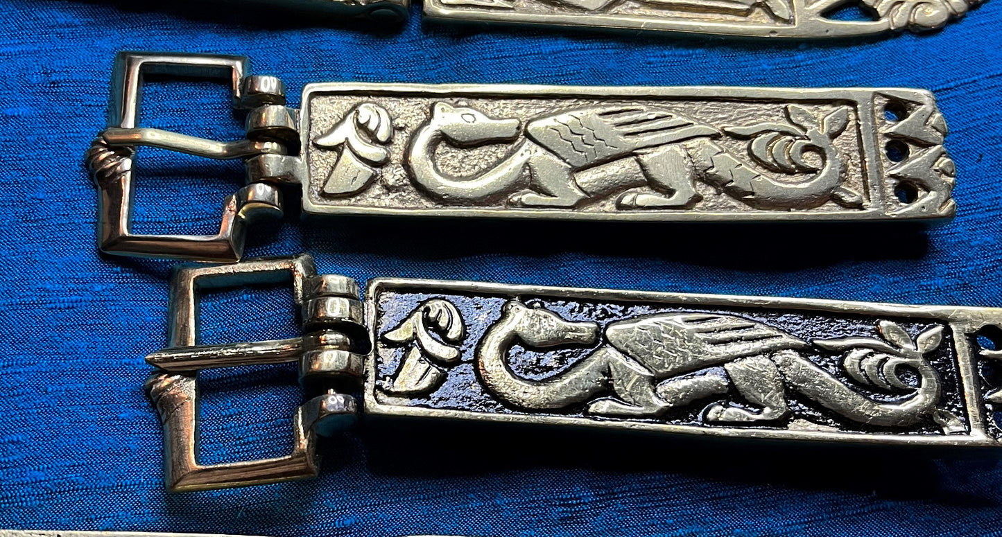 Medieval Dragon and Phoenix Belt Buckle
