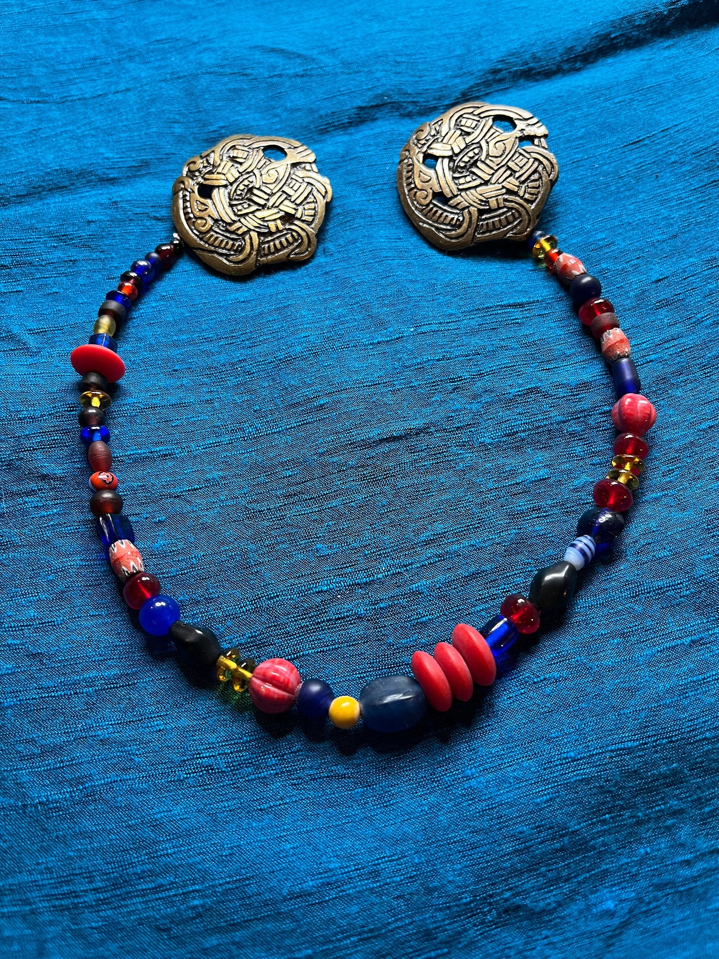 Viking Woman's Brooch and Beaded Necklace Set